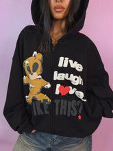 Load image into Gallery viewer, Live Laugh Love Zip-up Hoodie