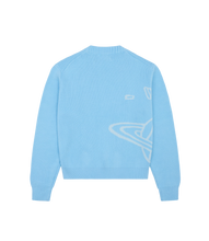 Load image into Gallery viewer, Broken Planet Knit Sweater sky blue back