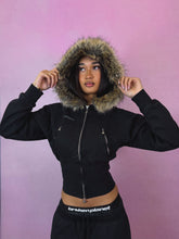 Load image into Gallery viewer, Faux Fur Zip-Up Hoodie

